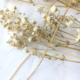 Chaîne maille forçat limée 45 cm - 1.5 mm - Plaqué Or