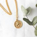 Médaille Saint Georges 18 mm bord épais - plaqué or