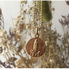 Médaille Notre-Dame de Fatima - 17 mm - plaqué or