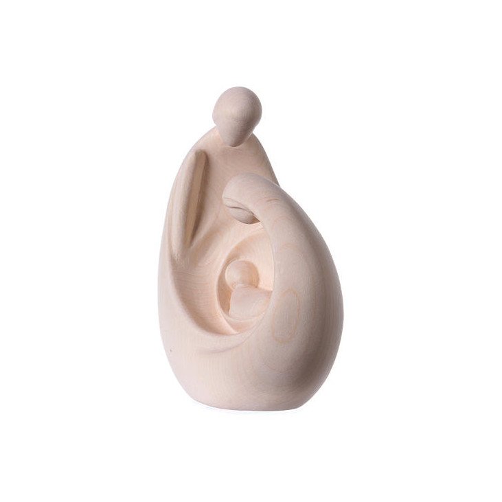 Statue Sainte Famille moderne en bois d'érable