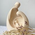 Statue Sainte Famille moderne en bois d'érable