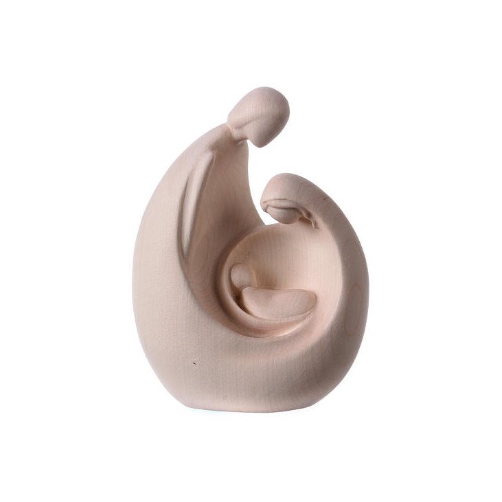 Statue Sainte Famille moderne en bois d'érable