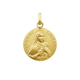 Médaille de Sainte Thérèse en or 18 carats