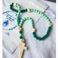 Chapelet pour enfant en perles de silicone + livret d'apprentissage