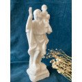 Statue Saint Christophe - Albâtre - 17 cm