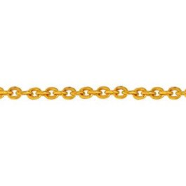 Chaîne maille forçat ronde 45 cm - 1,60 mm - Plaqué Or