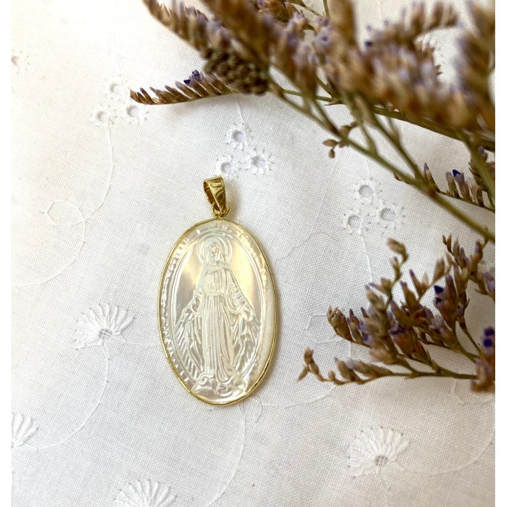 Médaille Miraculeuse en nacre - 34 mm