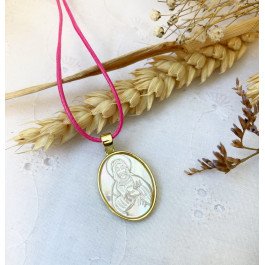 Médaille Sacré-Coeur de Jésus en nacre - 22 mm