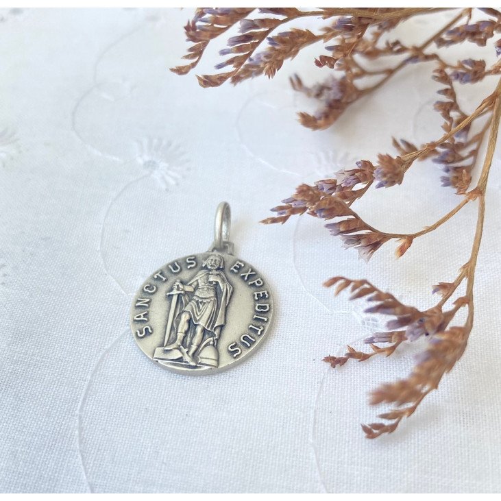 Médaille de Saint Expédit - 18 mm - Argent
