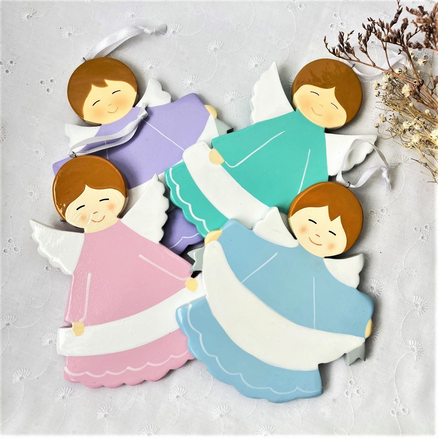 Ange Gardien En Bois D'olivier, Amulette Faite à La Main, Cadeau De