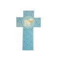 Croix en bois pour enfant - Agneau