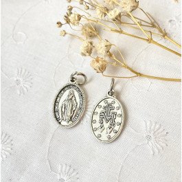 Médaille Miraculeuse en métal argenté - 17 mm