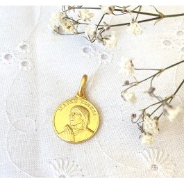 Médaille Sainte Mère Teresa 14 mm - Plaqué or