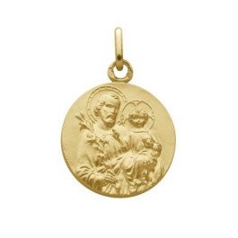 Médaille Saint Joseph 16 mm en or 18 carats