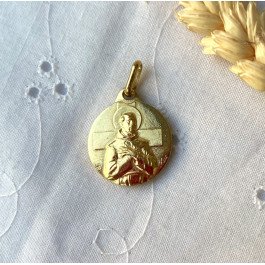 Médaille Saint François - 18 mm - laiton doré