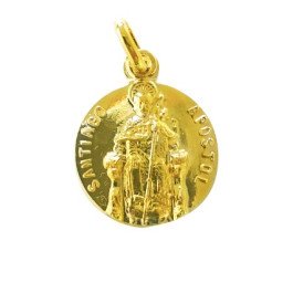 Médaille Saint Jacques de Compostelle - 17 mm - Plaqué or