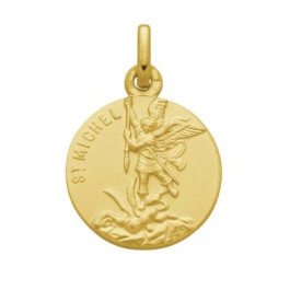 Médaille Saint Michel 18 mm - plaqué or
