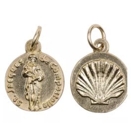 Médaille Saint Jacques de Compostelle - métal doré