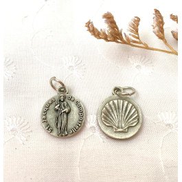 Médaille Saint Jacques de Compostelle 15 mm - métal argenté