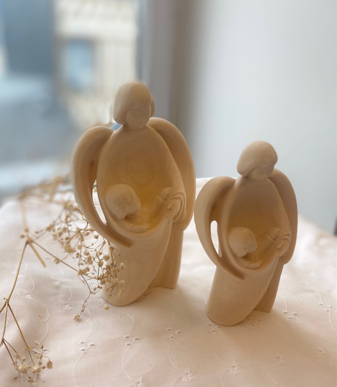 Cadre De L'Ange Gardien En Bois Ovale 18x12cm - Protection Et Réconfort