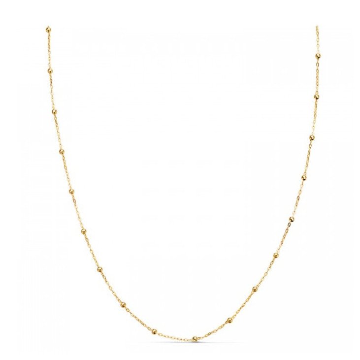 Chaine fine petits grains en or 18 carats