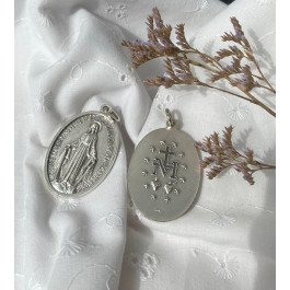 Grande Médaille Miraculeuse 4,5 cm - métal argenté