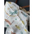 Lange bébé gaze de coton motif Chapelet 60 x 60 cm - Caladia-collections