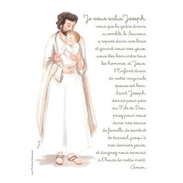 Carte religieuse avec prière à encadrer - Joseph