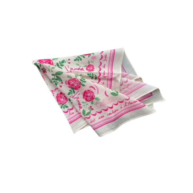 Foulard Vivre d'Amour écru - 50 cm