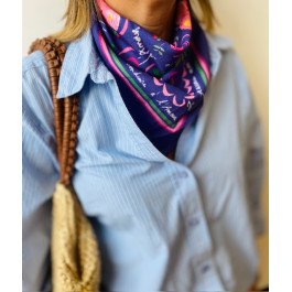 Foulard Vivre d'Amour Violet - 50 cm