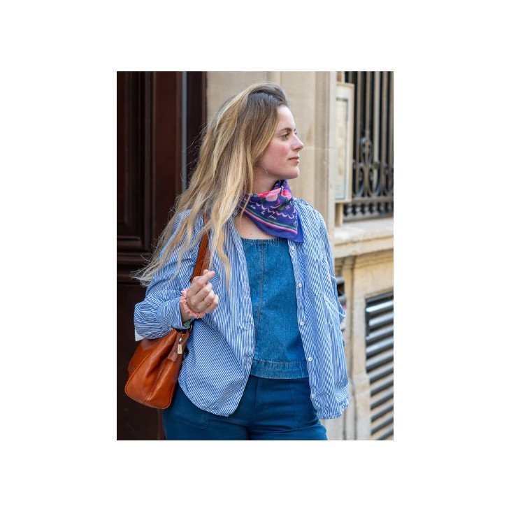 Foulard Vivre d'Amour Violet - 50 cm