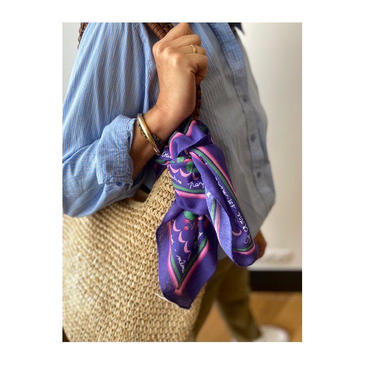 Foulard Vivre d'Amour Violet - 50 cm