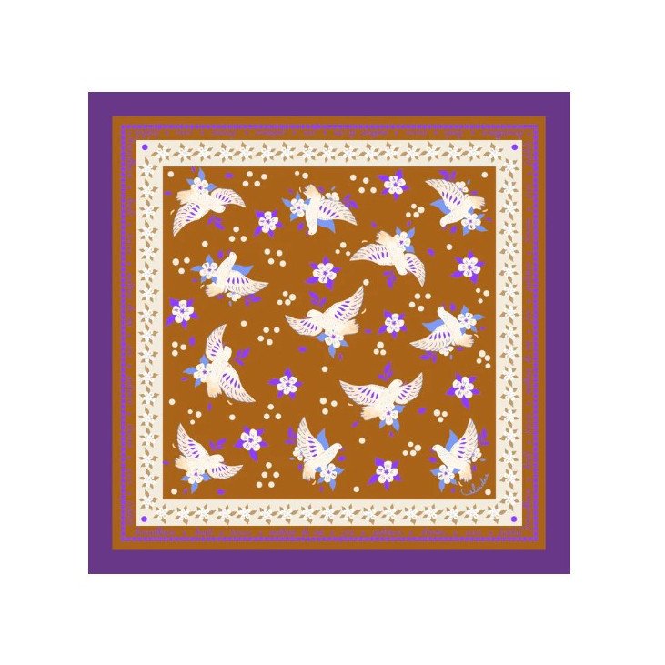 Foulard Ancolie Caramel - 50cm - Caladia