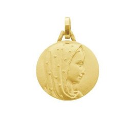 Médaille de la Vierge au voile étoilé 18 mm en or 9 carats