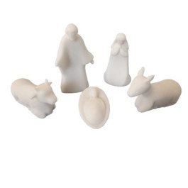 Crèche en albâtre blanc 9 cm