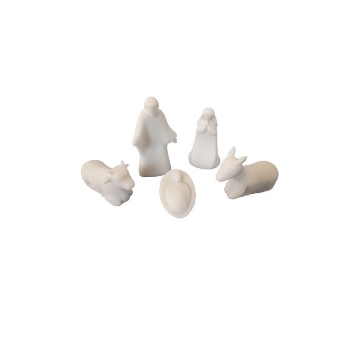 Crèche en albâtre blanc 9 cm