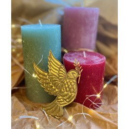 Ex-voto Colombe de la paix en laiton doré - Resplandor