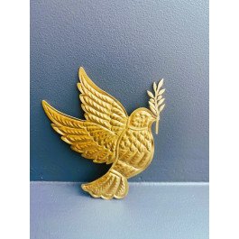 Ex-voto Colombe de la paix en laiton doré - Resplandor