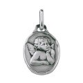 Médaille Ange rêveur ovale 16 mm - argent