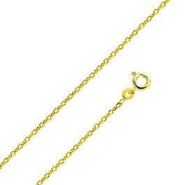 Chaine maille forçat diamantée 60 cm - 1.5 mm - Plaqué Or