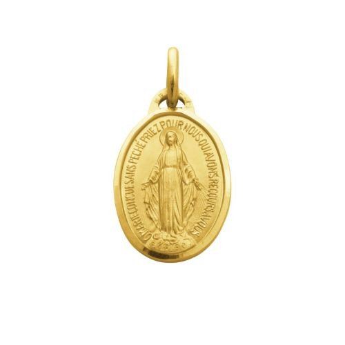 Médaille Miraculeuse avec bord facetté - plaqué or