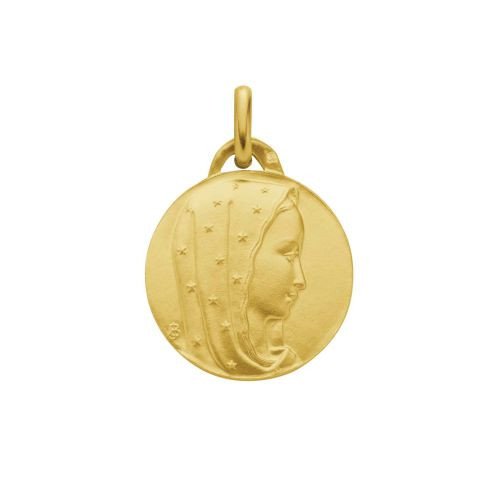 Médaille de la Vierge 18mm ronde - plaqué or