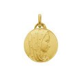 Médaille de la Vierge au voile étoilé 18 mm ronde - plaqué or