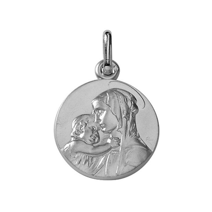 Médaille de la Vierge à l'Enfant de profil - argent