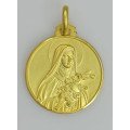 Médaille Sainte Thérèse - plaqué or