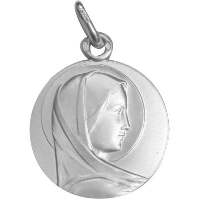Médaille Pendentif Vierge Marie – Profil, Or Plaqué, Fabrication Française