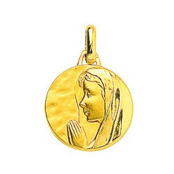 Médaille de la Vierge priante 16mm - plaqué or