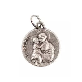Médaille Saint Antoine - métal argenté - 18 mm