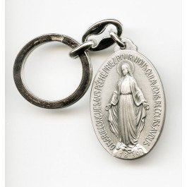 Porte-clés Médaille de la Vierge Miraculeuse 4 cm