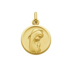 Médaille de la Vierge en prière 18mm - plaqué or